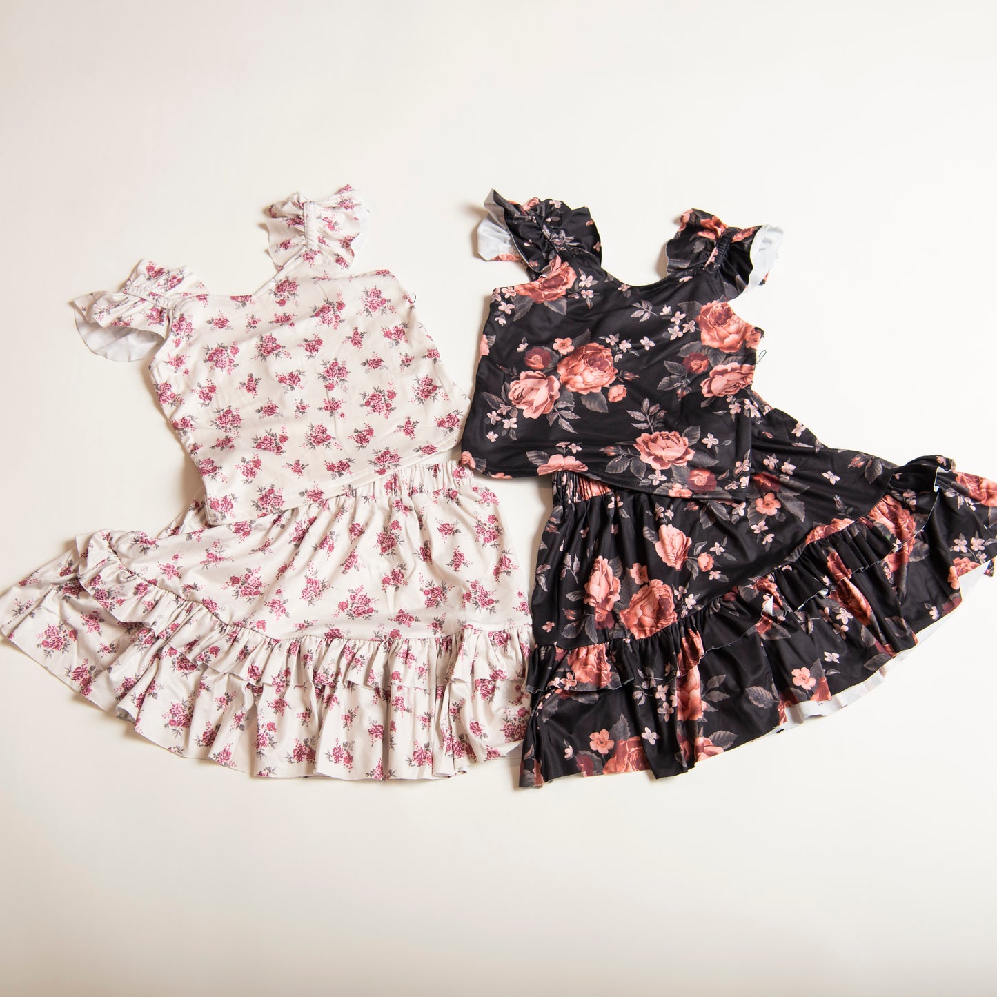 tween girl tank top and skirt set with ruffle details