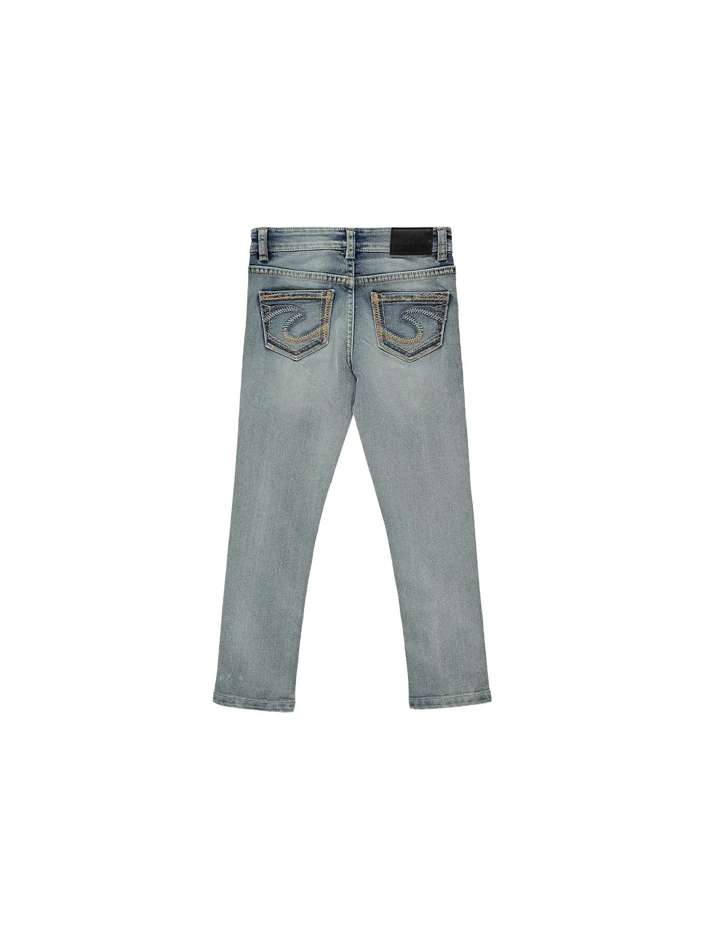 girls jegging fit jeans with back pocket design
