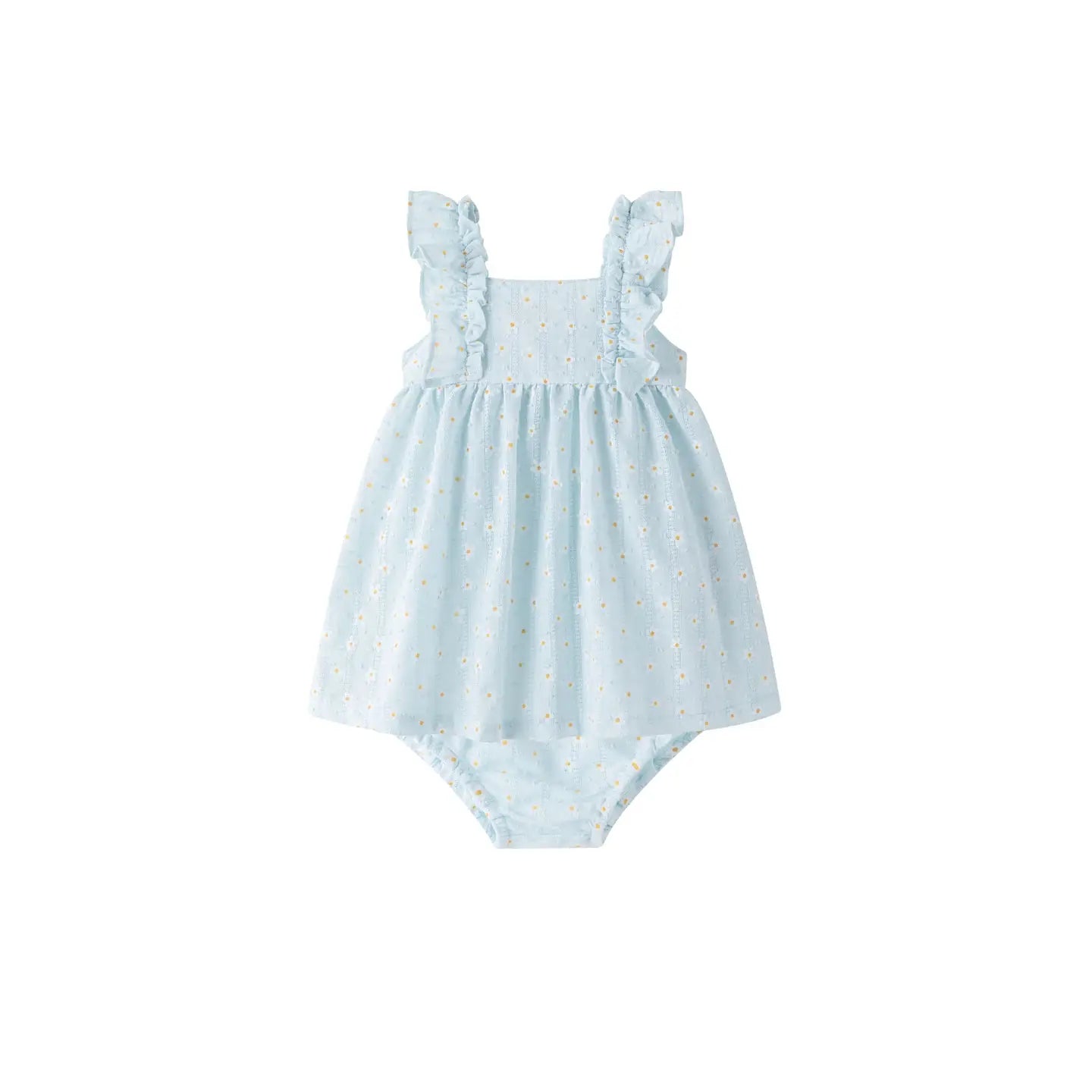 Blue Ruffle Strapped Dress - Baby