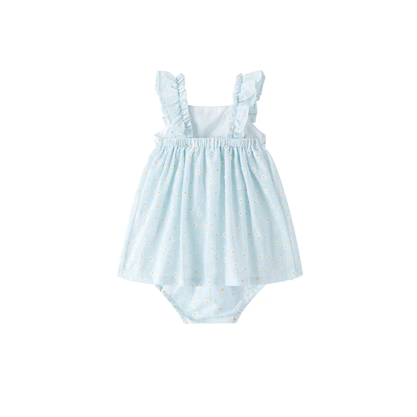 Blue Ruffle Strapped Dress - Baby