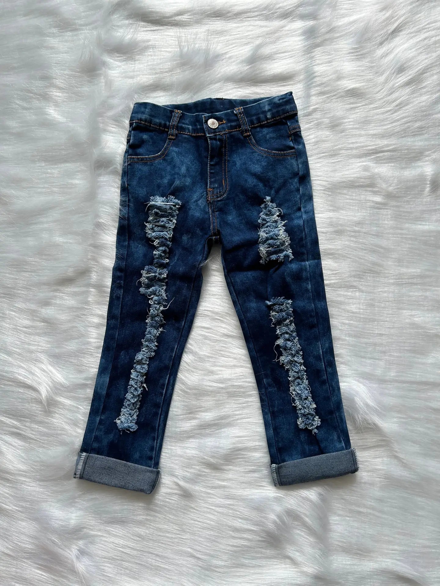 Dark Wash Distressed Jeans