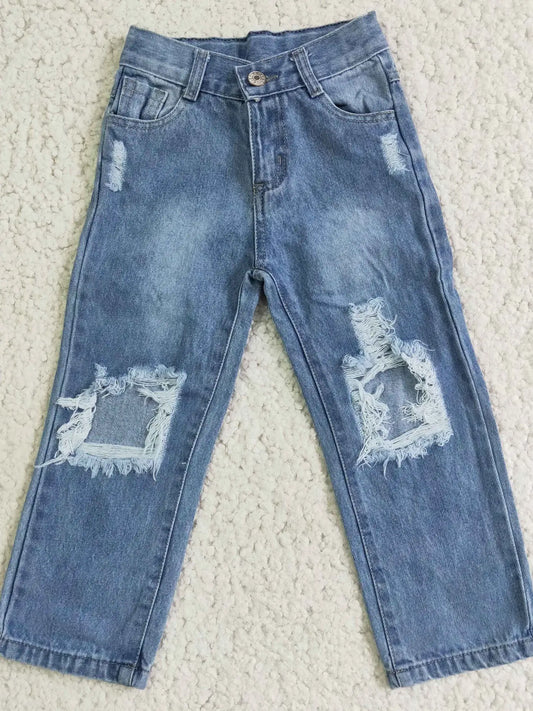 girls distressed jeans with adjustable waist