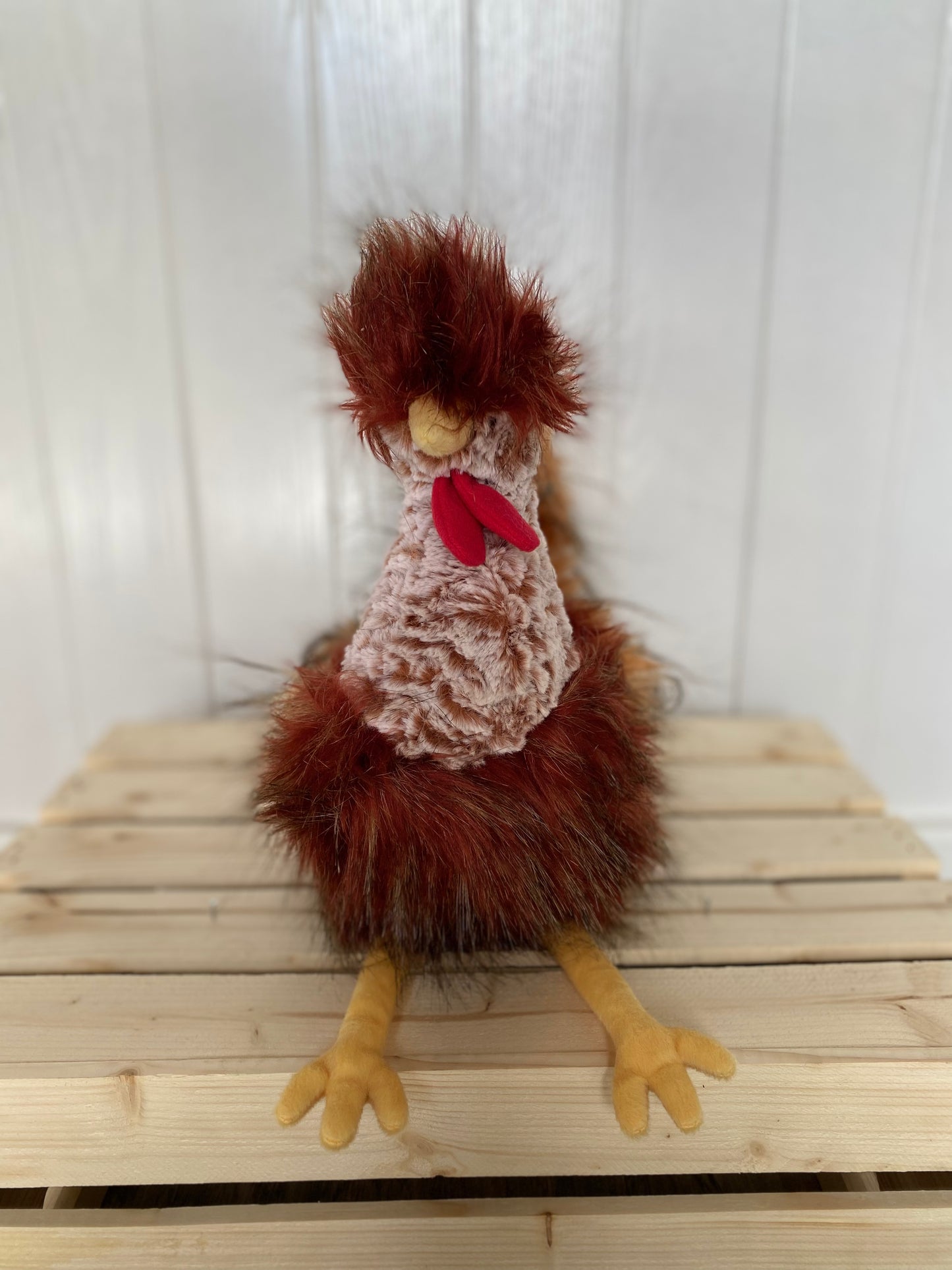 brown soft rooster chicken toy