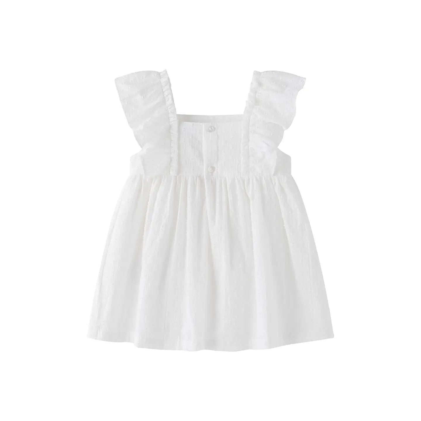 White Ruffle Strap Dress - Baby