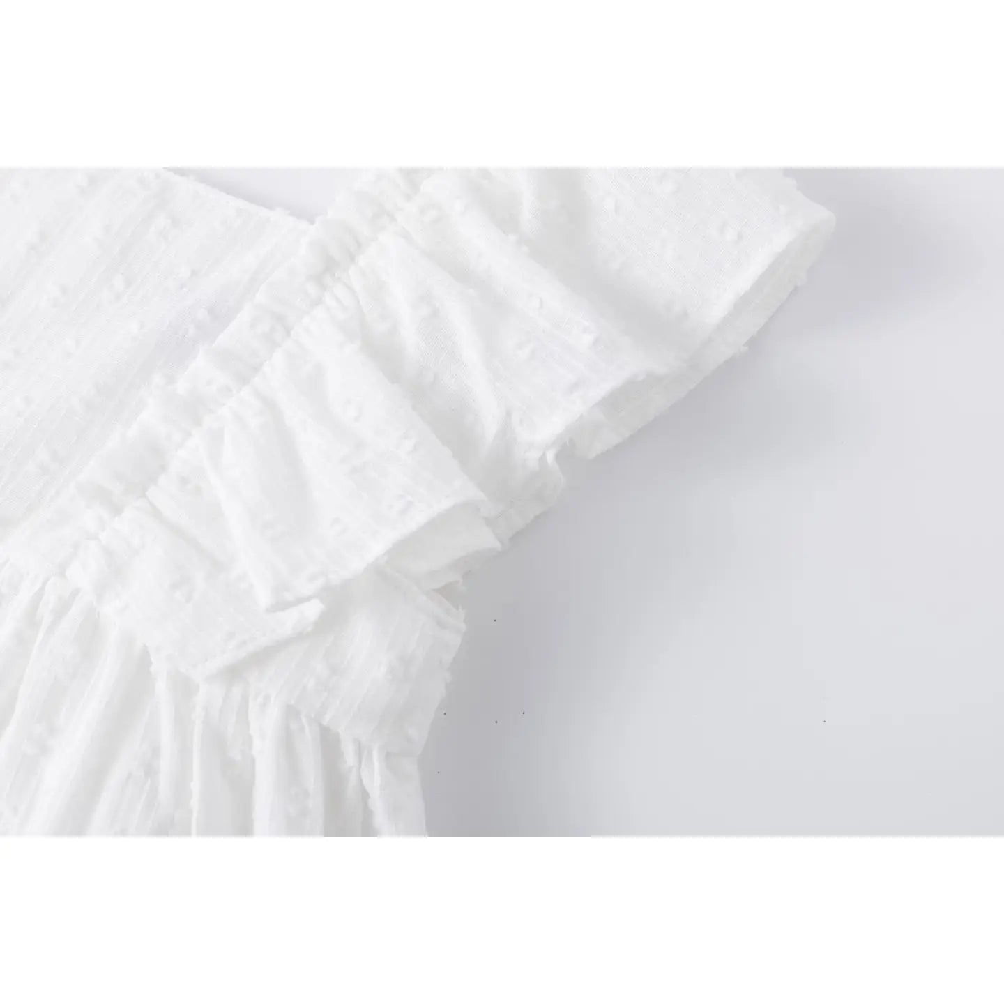 White Ruffle Strap Dress - Baby