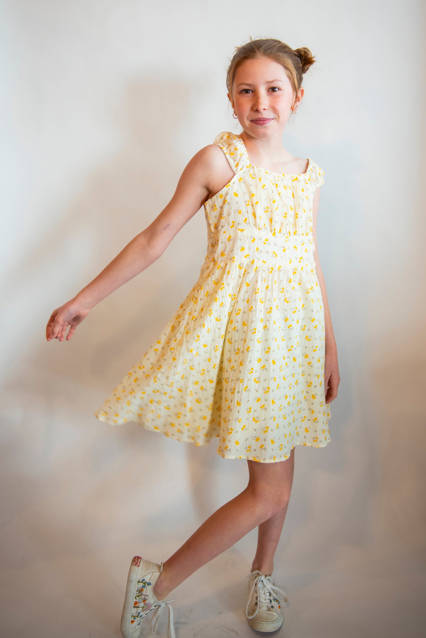 Cute yellow cotton sundress