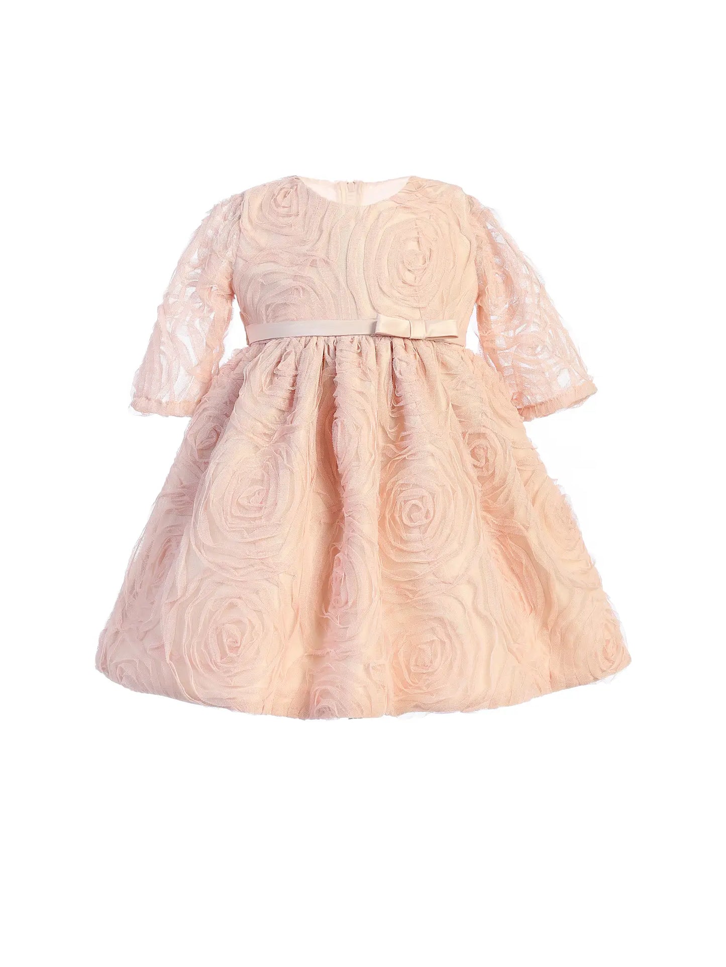 baby girl formal special occasion dusty pink dress
