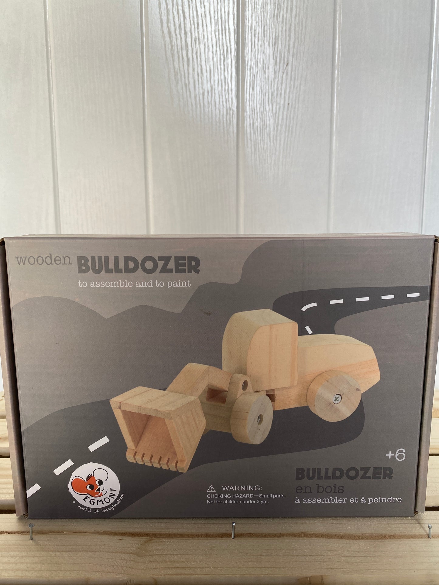 wooden model bulldozer for kids