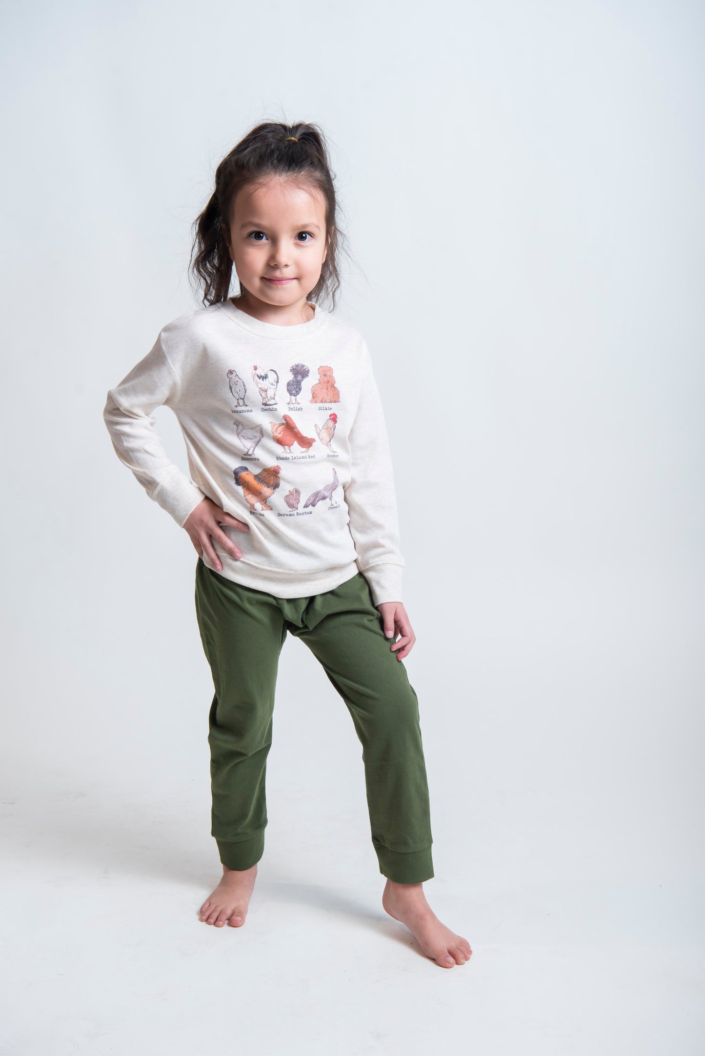 kids soft cotton outfit set with chicken graphics