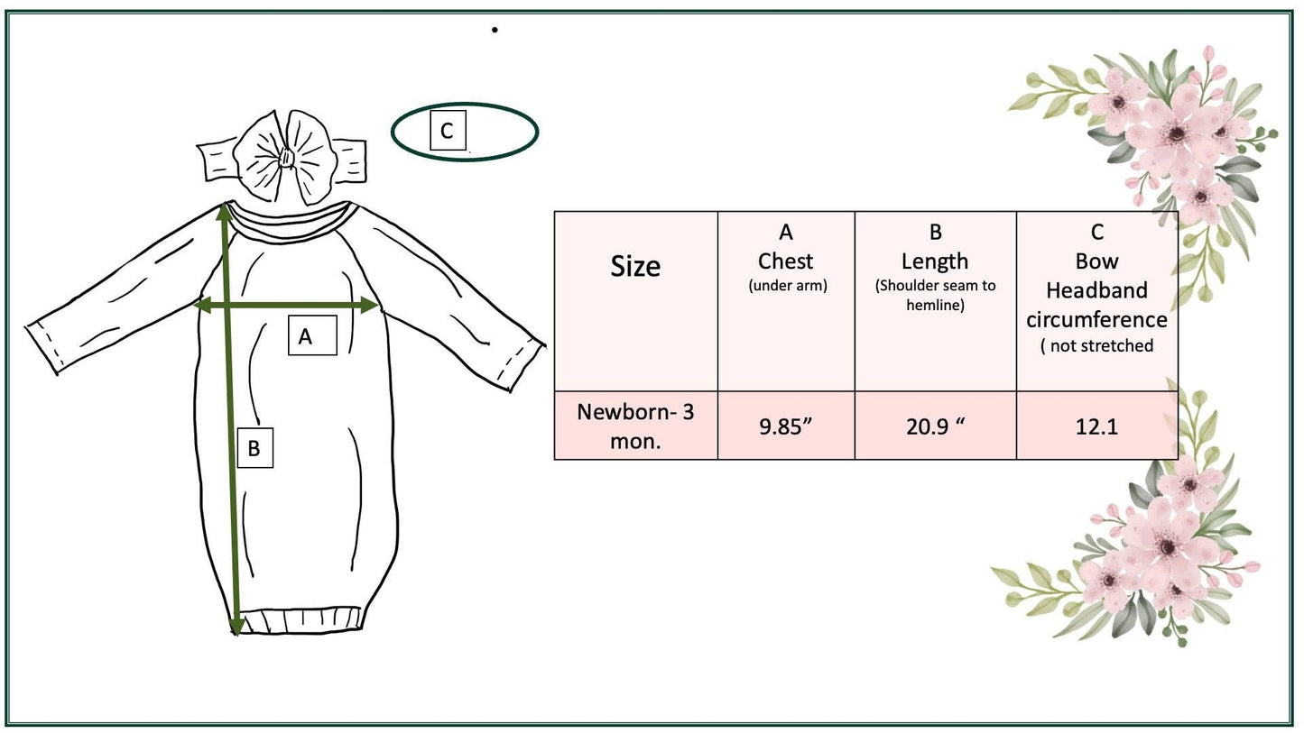 Infant Girls Botanical Ecru Baby Gown