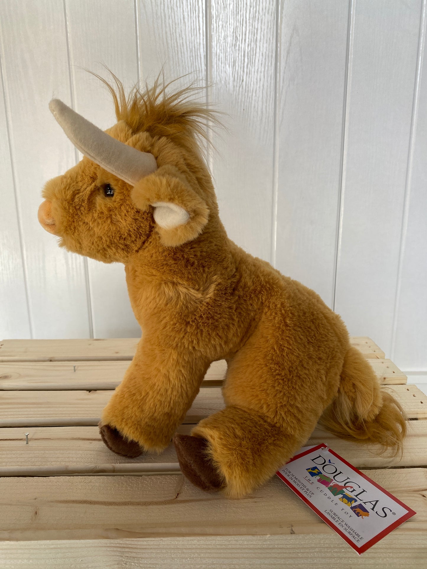 soft plush light brown highland cow toy