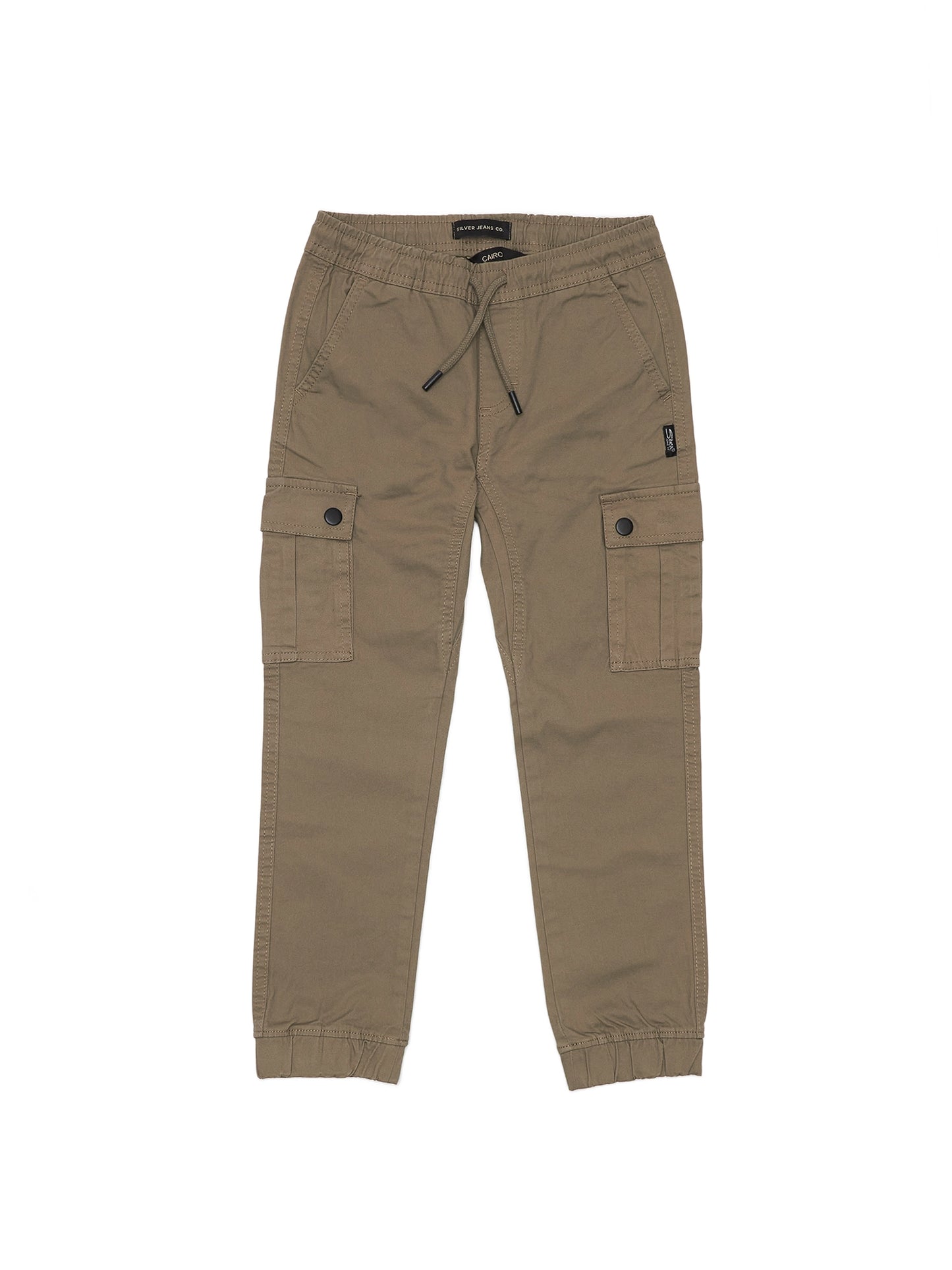 boys dark khaki olive cargo joggers
