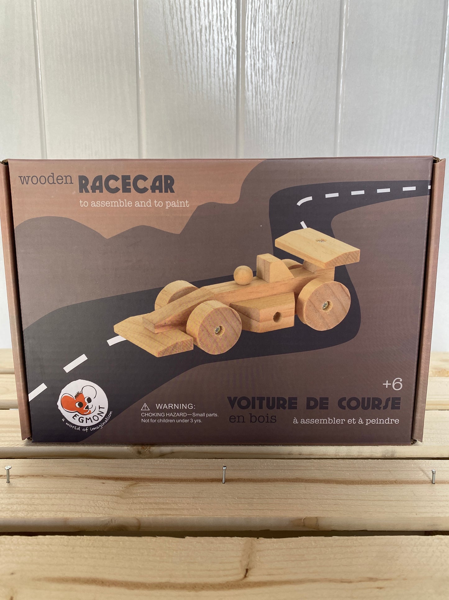 wooden race car model for kids to build