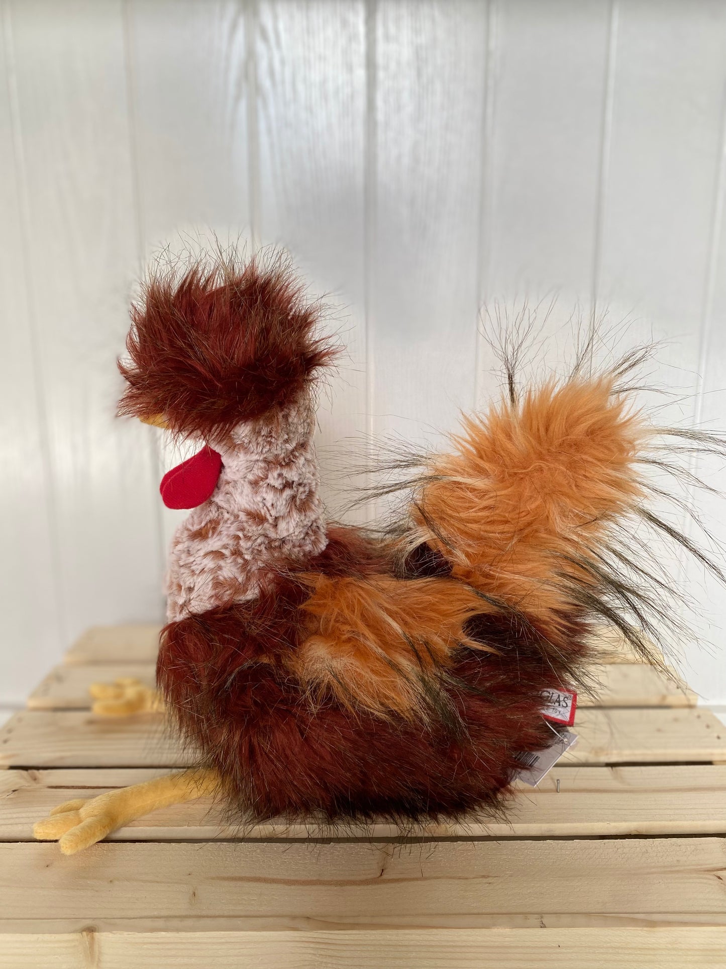 brown soft rooster plush toy
