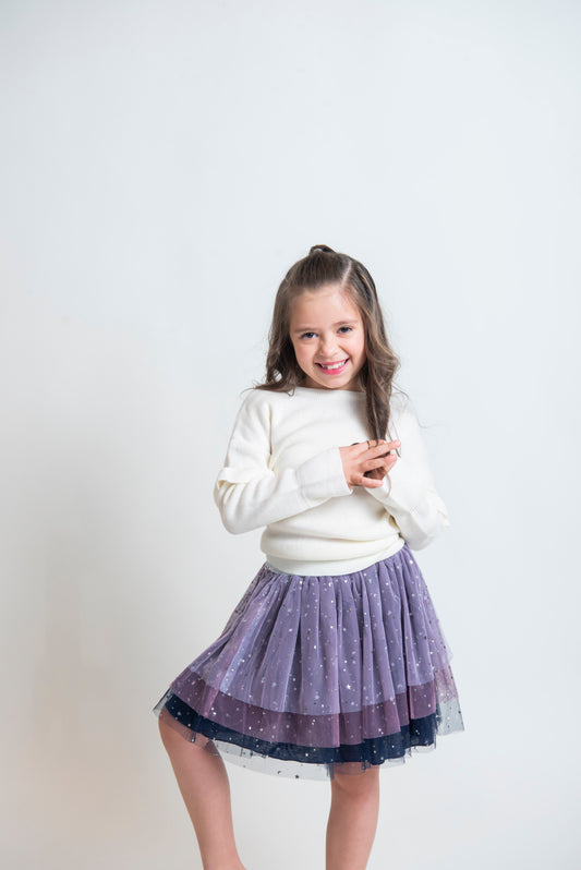 White Pullover Ruffle Sweater
