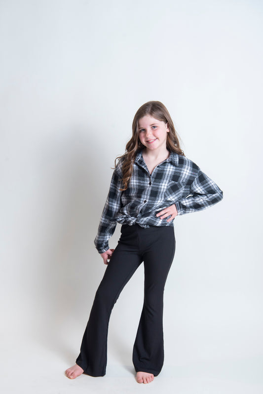 Girl's Tanktop and Flare Legging w/ Over Shirt Set