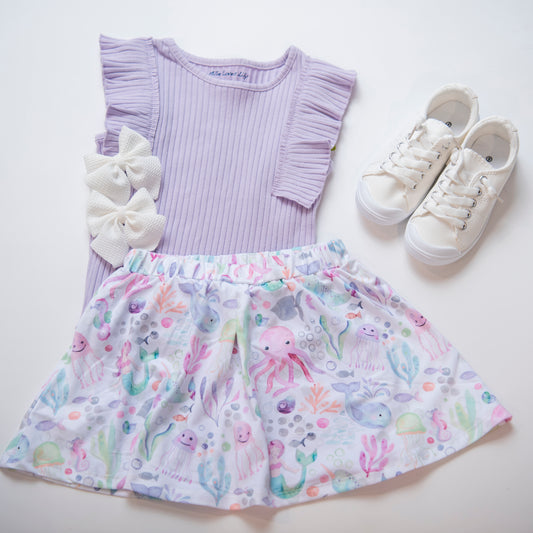 Ribbed Tank Top & Skort Set
