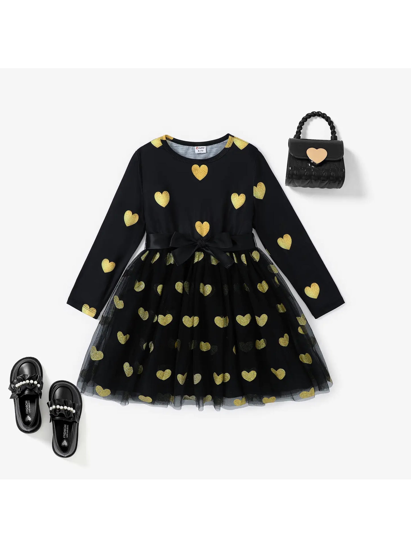 girls black and gold party dress