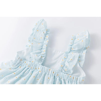 Blue Ruffle Strapped Dress - Baby