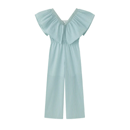 Blue Striped Jumpsuit