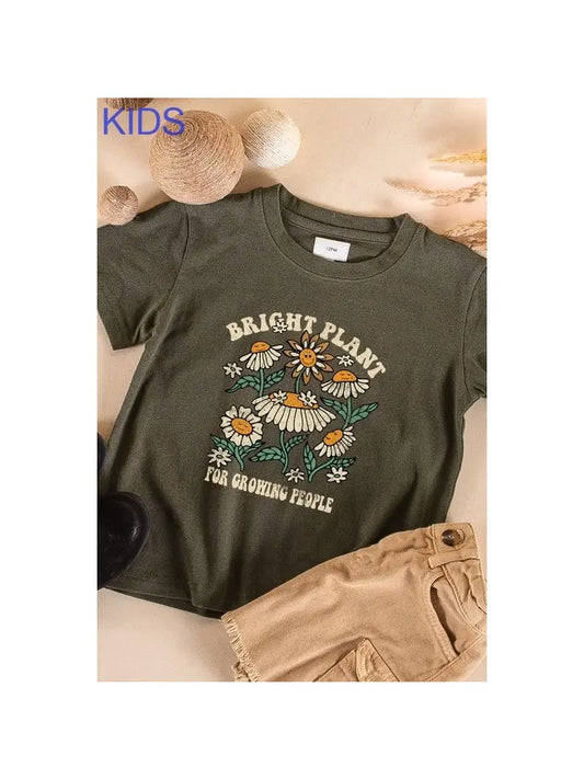 tween girls crop t-shirt with daisies