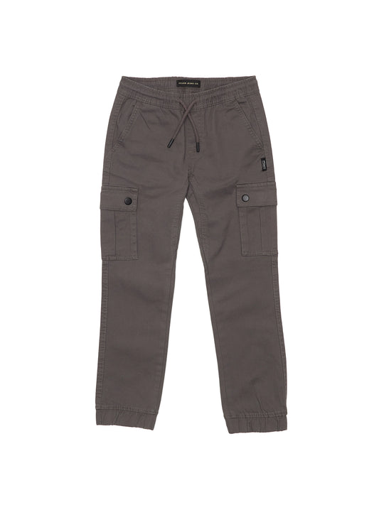 boys dark grey cargo jogger pants