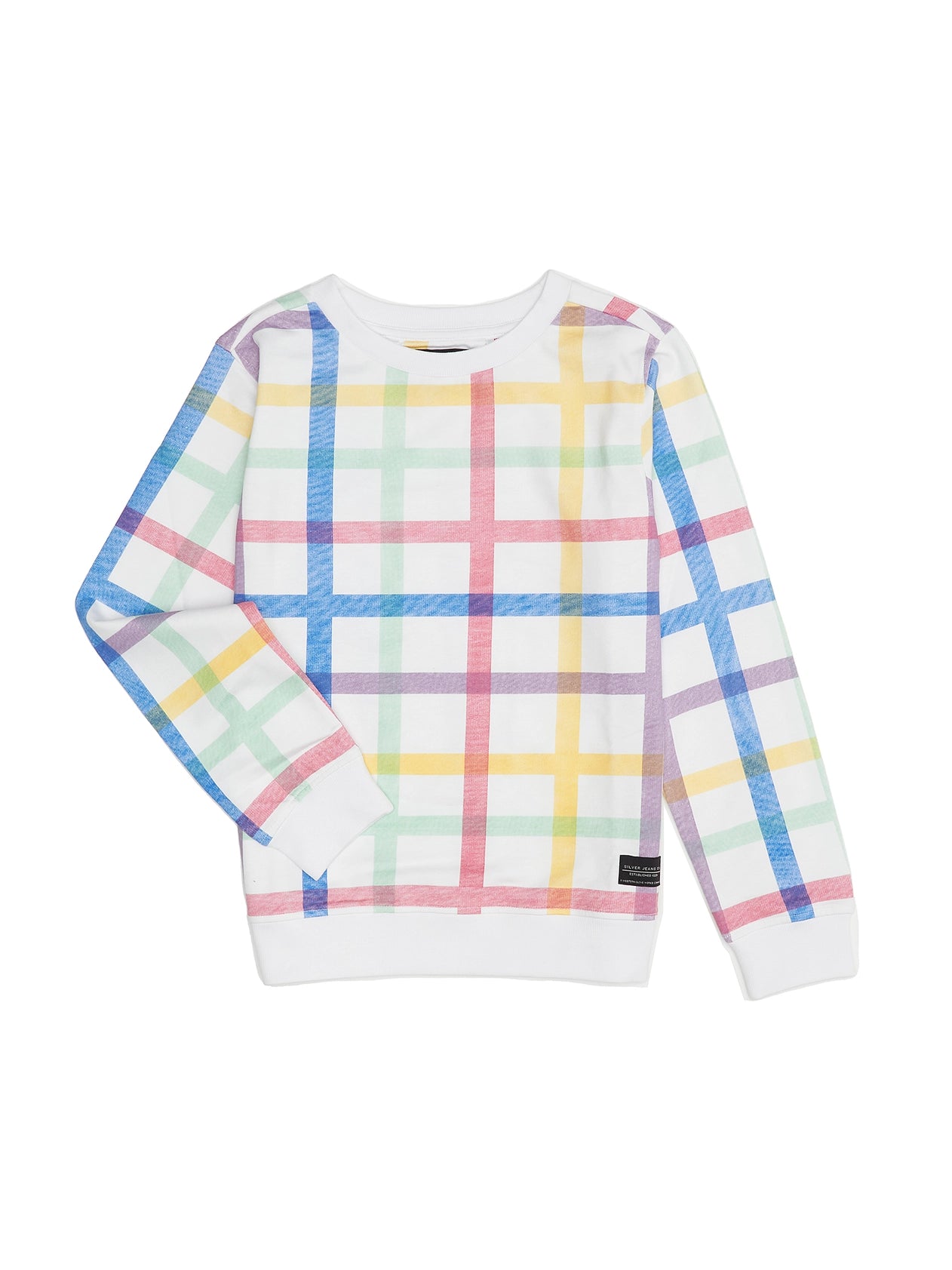 girls pastel colored plaid pullover sweatshirt