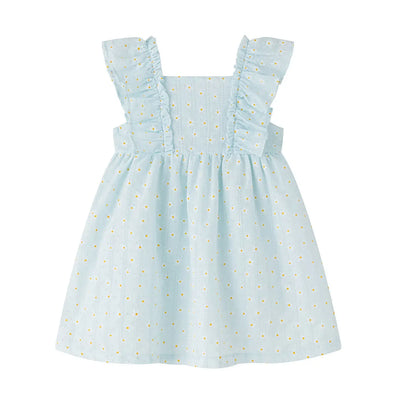 Blue Ruffle Strap Dress