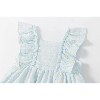 Blue Ruffle Strap Dress