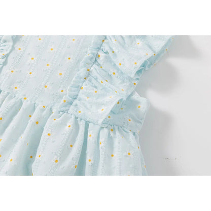 Blue Ruffle Strap Dress