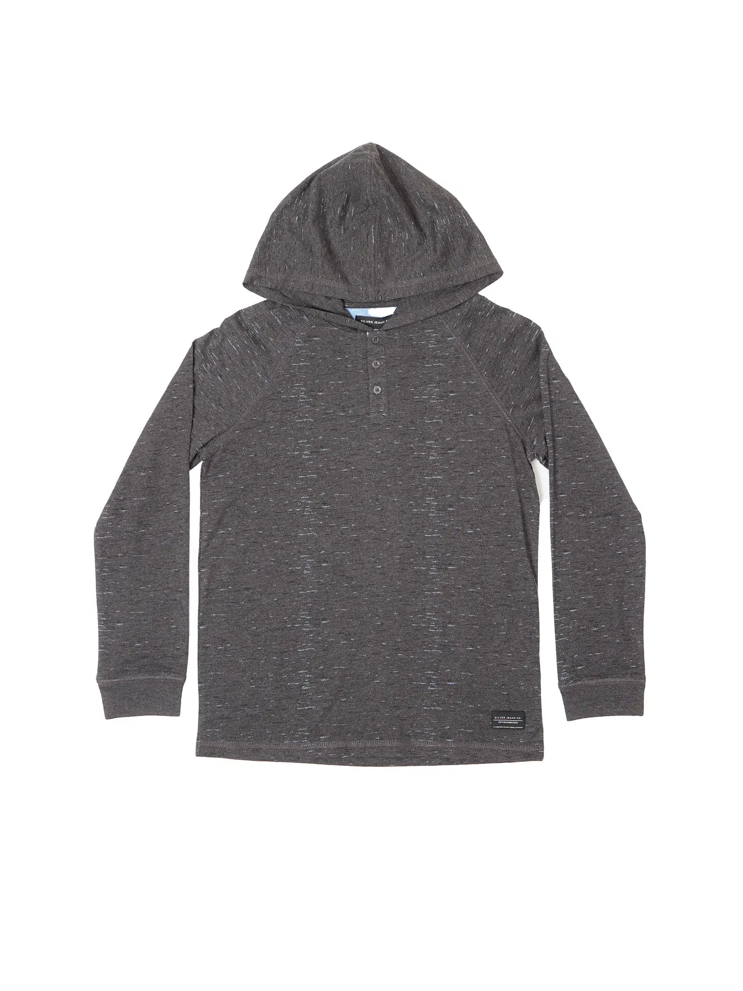 boys grey long sleeve hooded shirt