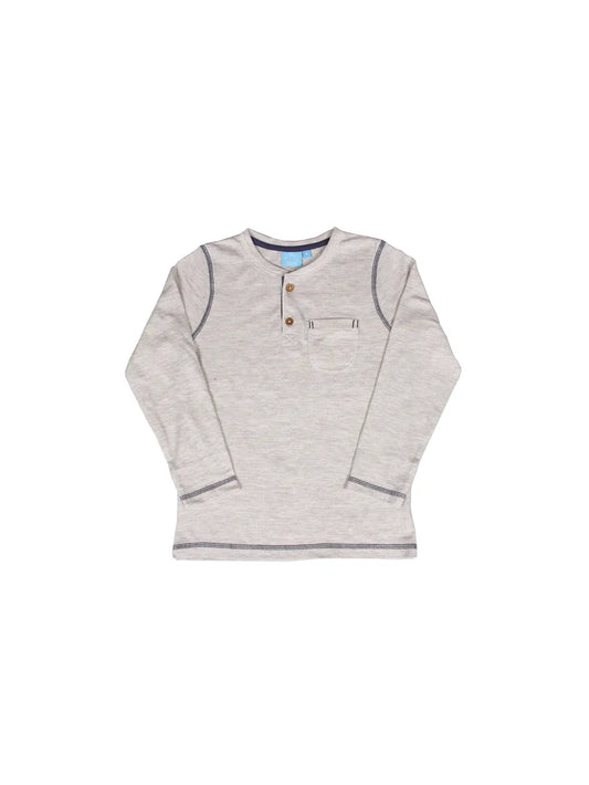 boys off white oatmeal colored long sleeve shirt