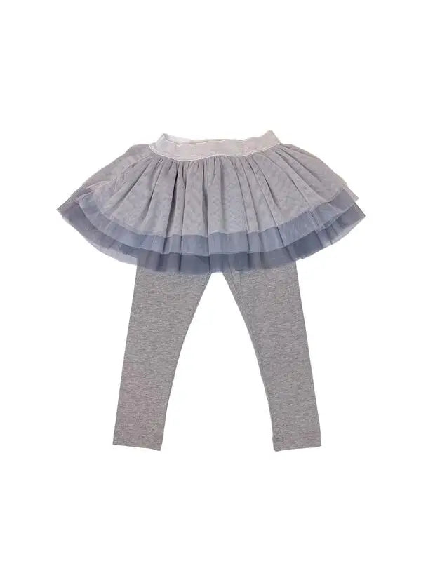 girls leggings with grey tulle tutu
