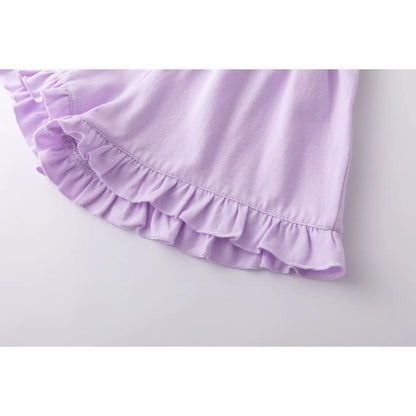 Purple Ruffle Shorts