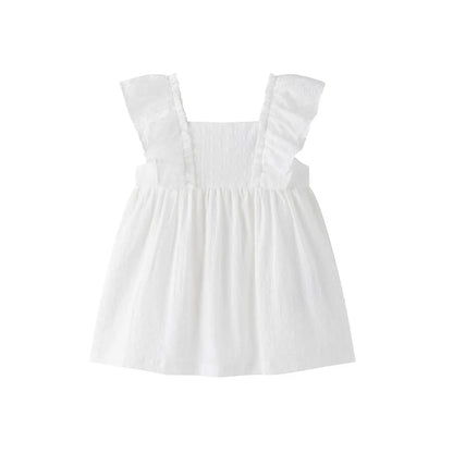 White Ruffle Strap Dress - Baby