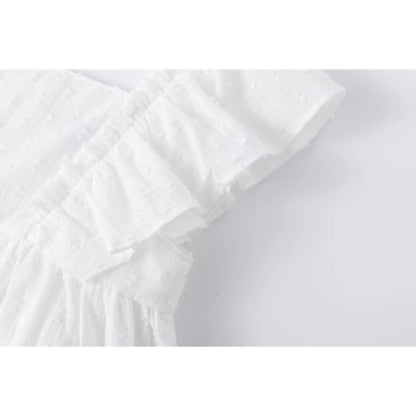 White Ruffle Strap Dress - Baby