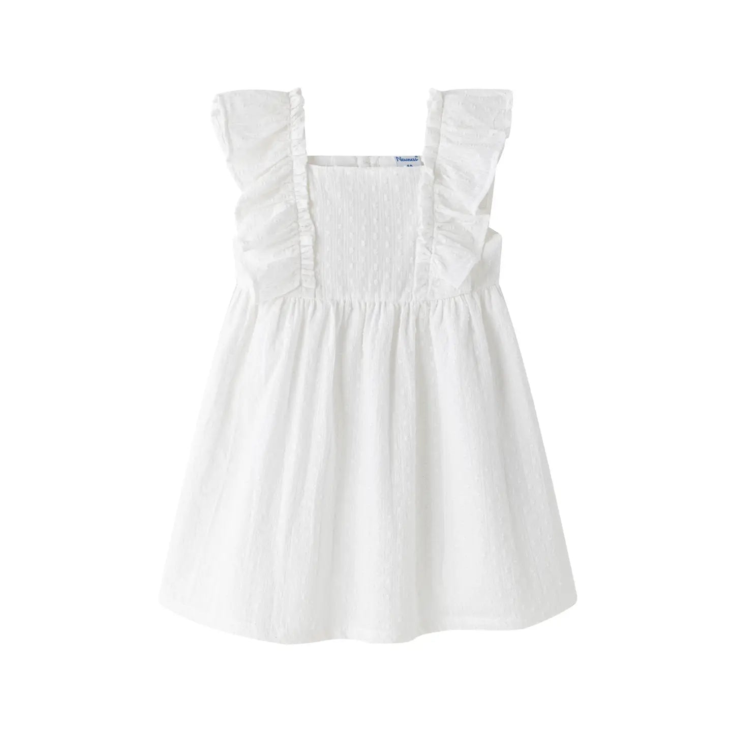 White Ruffle Strap Dress