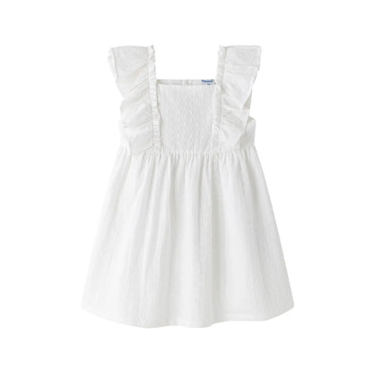 White Ruffle Strap Dress