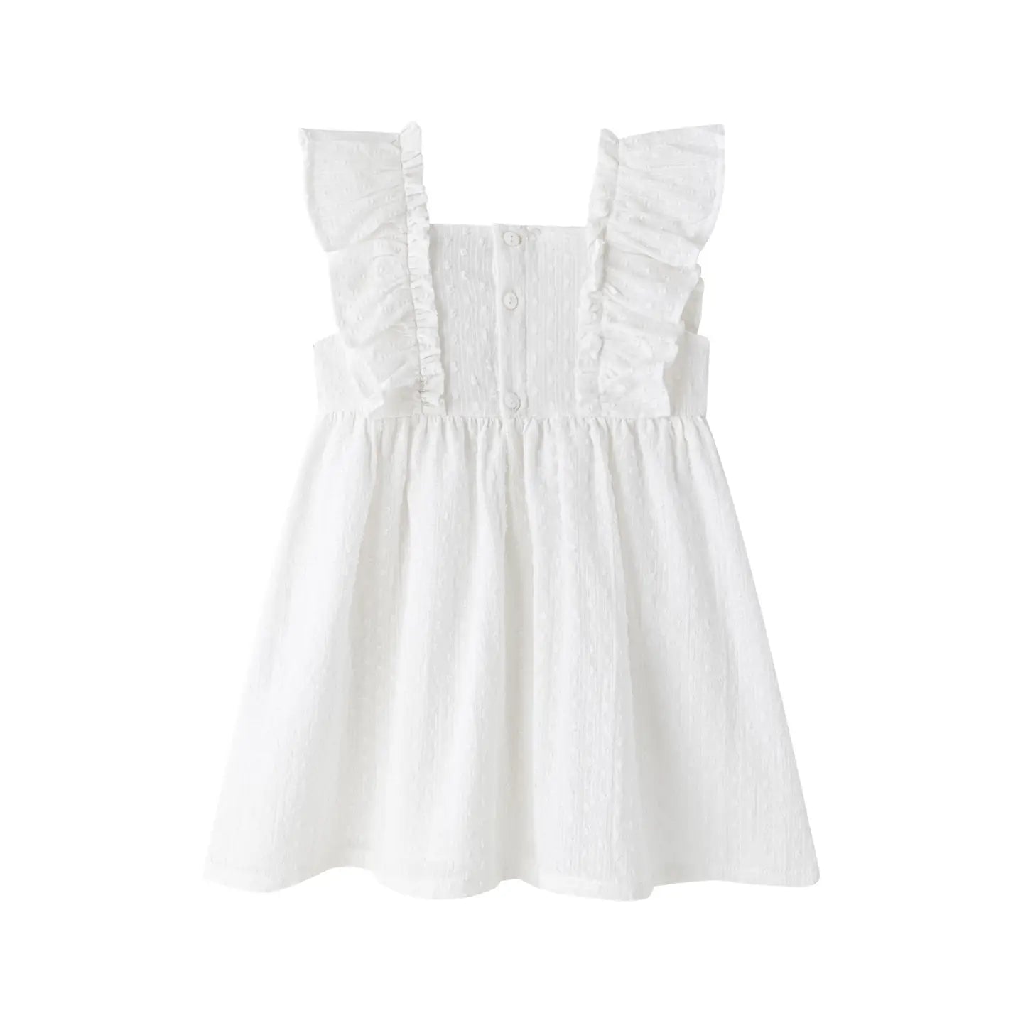 White Ruffle Strap Dress