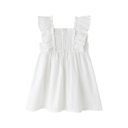 White Ruffle Strap Dress