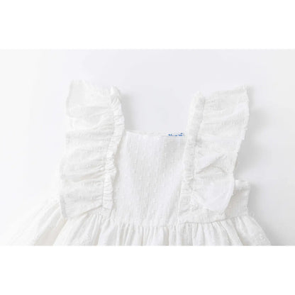 White Ruffle Strap Dress
