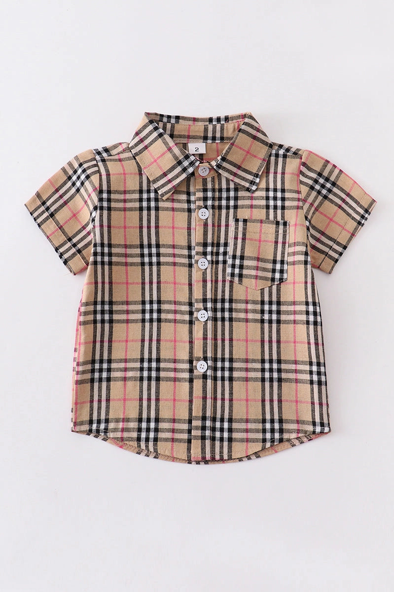 boys short sleeve button up casual dress shirt 