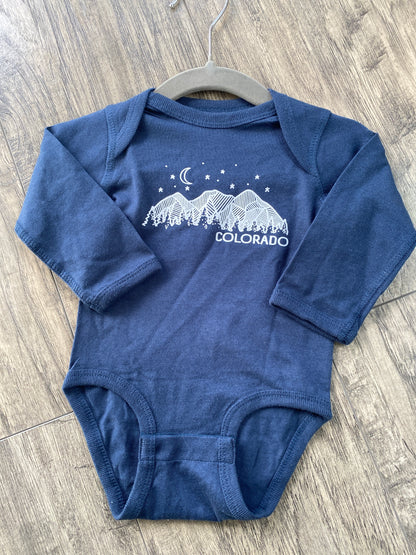 dark blue colorado baby apparel