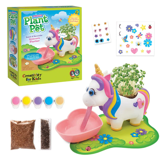 diy paint and plant unicorn planter that is self watering