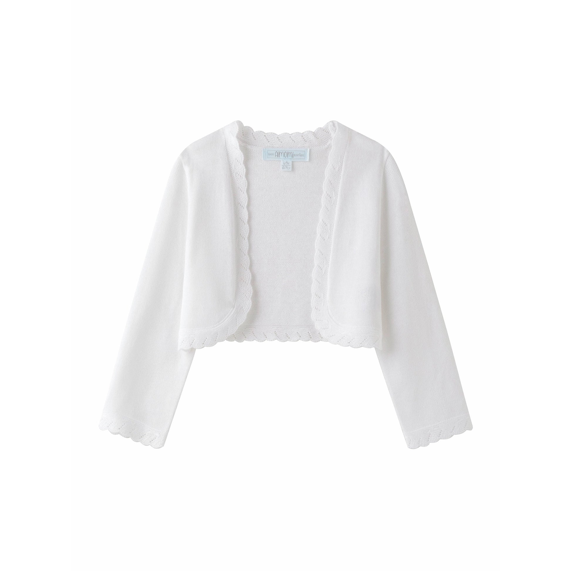 baby girls dress cardigan with delicate crochet edges 